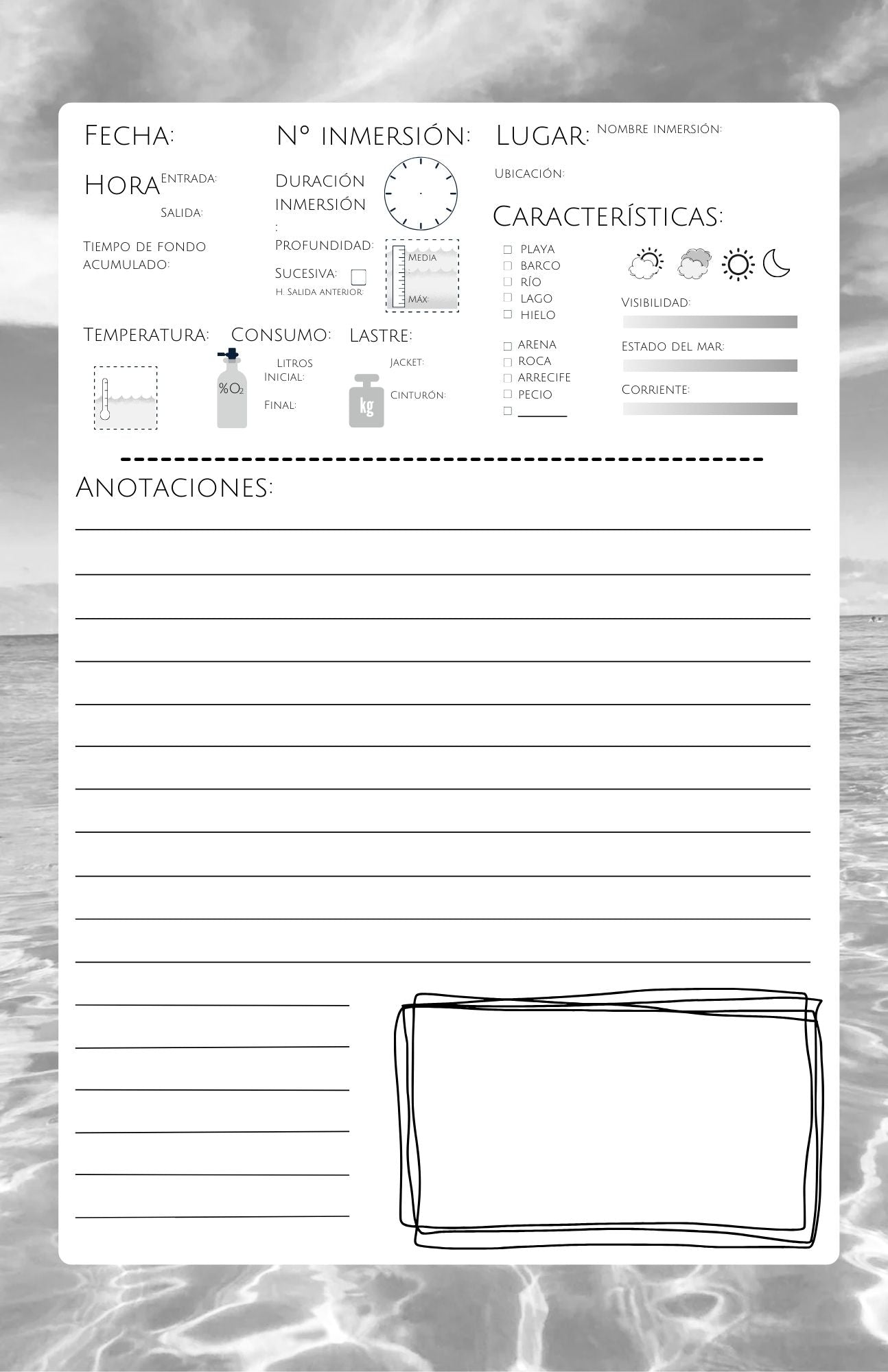 Logbook buceo - tortuga barco