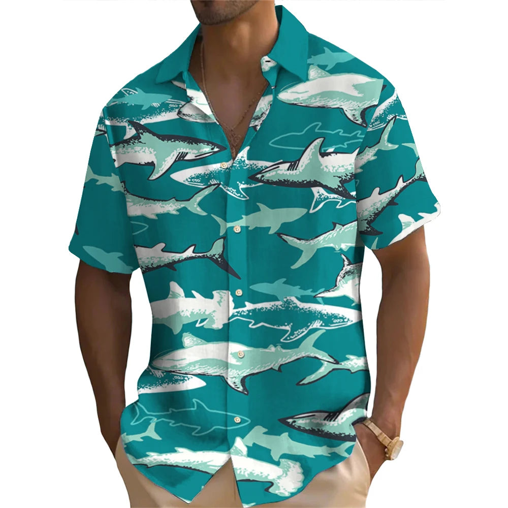 Camisa hawaiana - tiburones