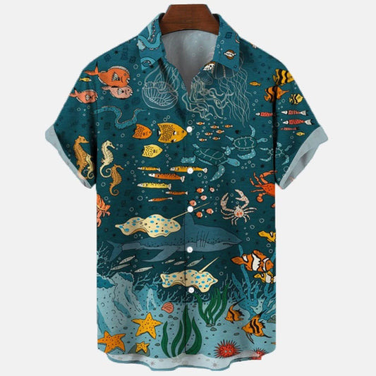 Camisa hawaiana - acuario